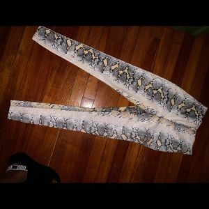 High waist leather snake skin pant
